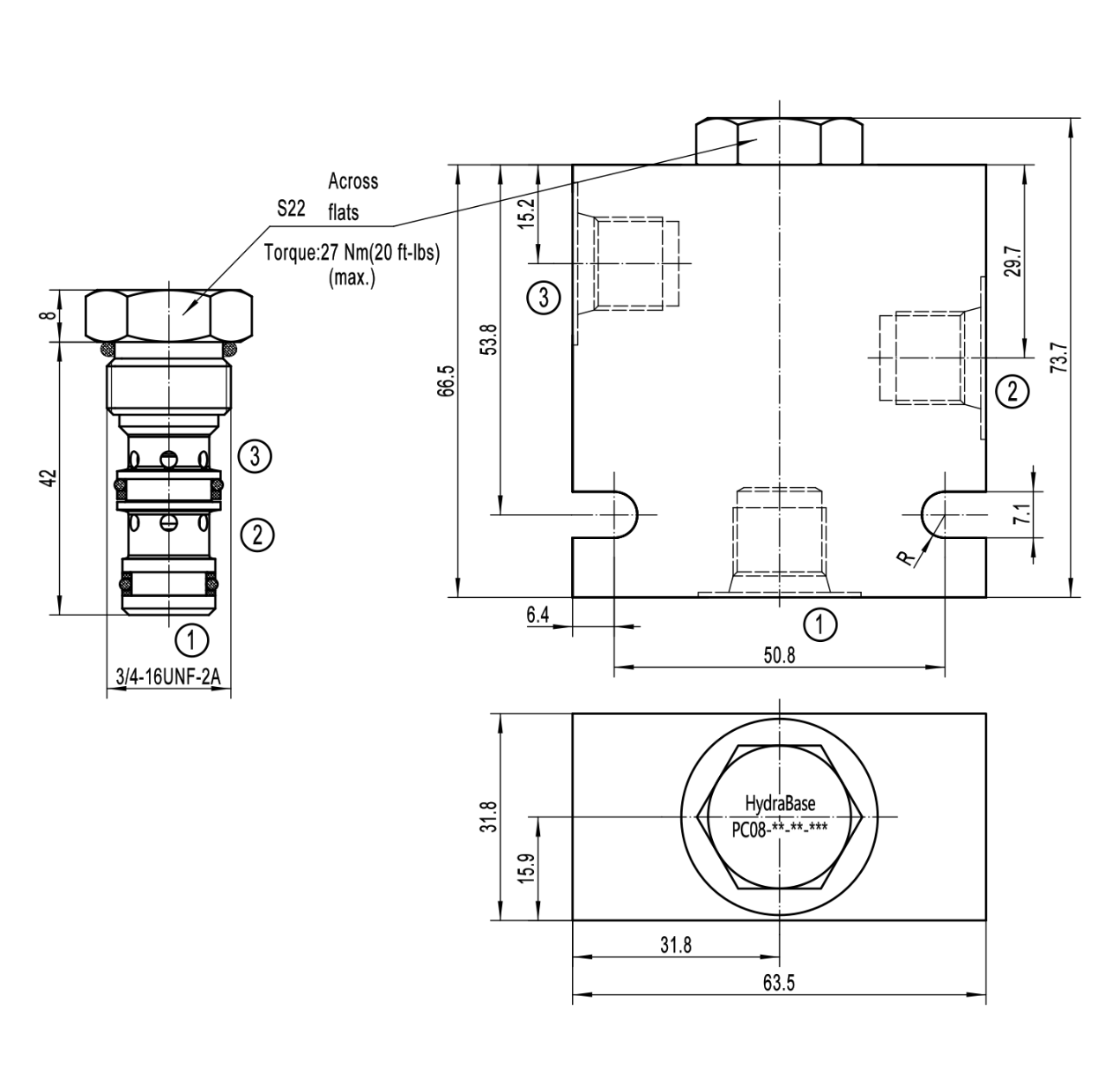 Pilot Operated Check Valve PC08