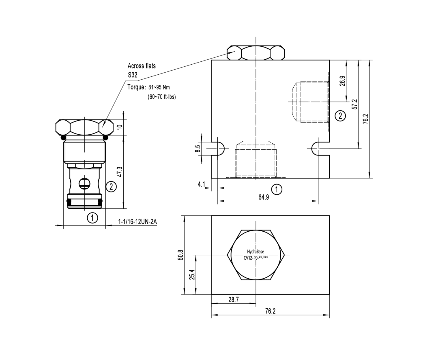 Check valve CV12-P0